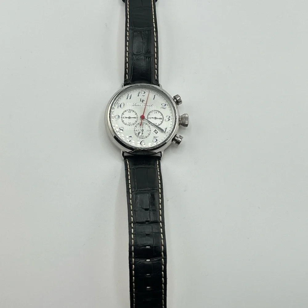 Lucien Piccard 72415 Silver and Black Chronograph Watch #563